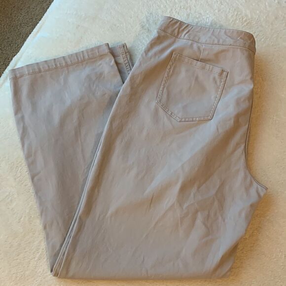 Eileen Fisher High Rise Khaki Wide Leg Dress Pant Trouser, Size Large - Picture 4 of 10